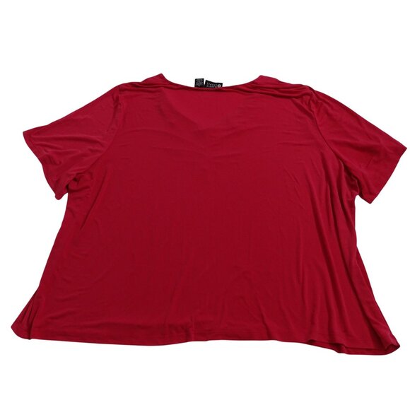 Maggie Barnes Womens Pink Top Plus Size 4X Short Sleeve Gathered V-Neck FLAWS - Picture 3 of 10